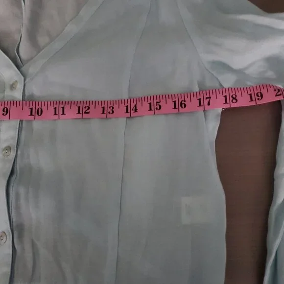 Line & Dot Blue Semi-Sheer Silk Tunic - Picture 5 of 9